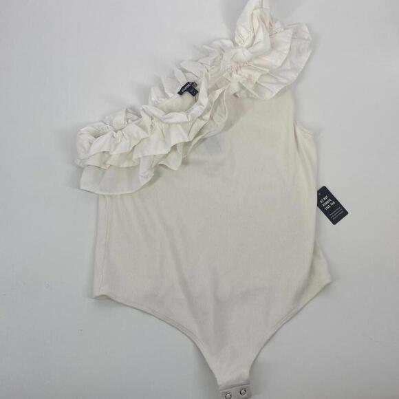 Express Other - Elegant One-Shoulder Ruffled Bodysuit